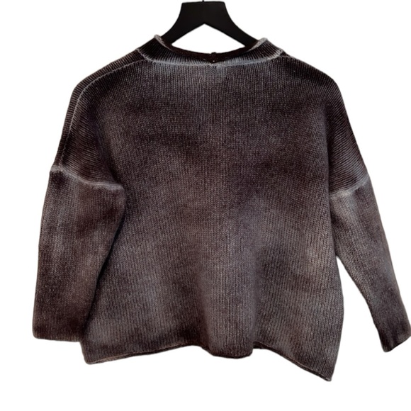 F Cashmere 100% cashmere oversized cropped sweater hand painted size small - Picture 2 of 11